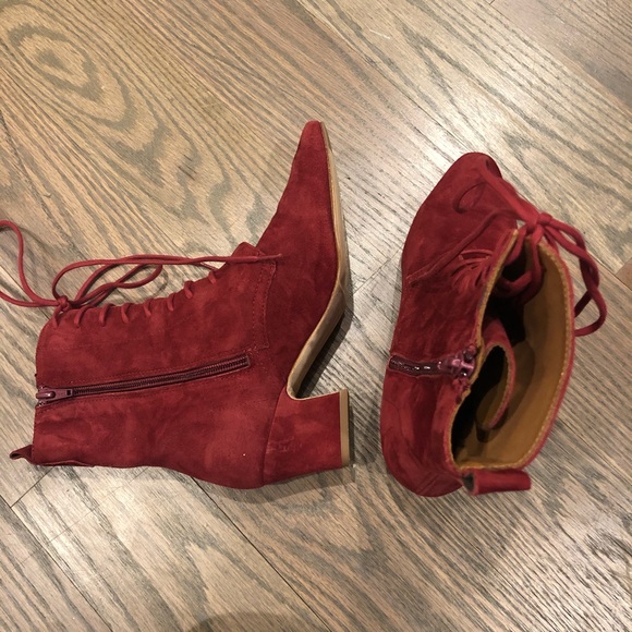 Miista red suede lace up boots - Picture 5 of 6